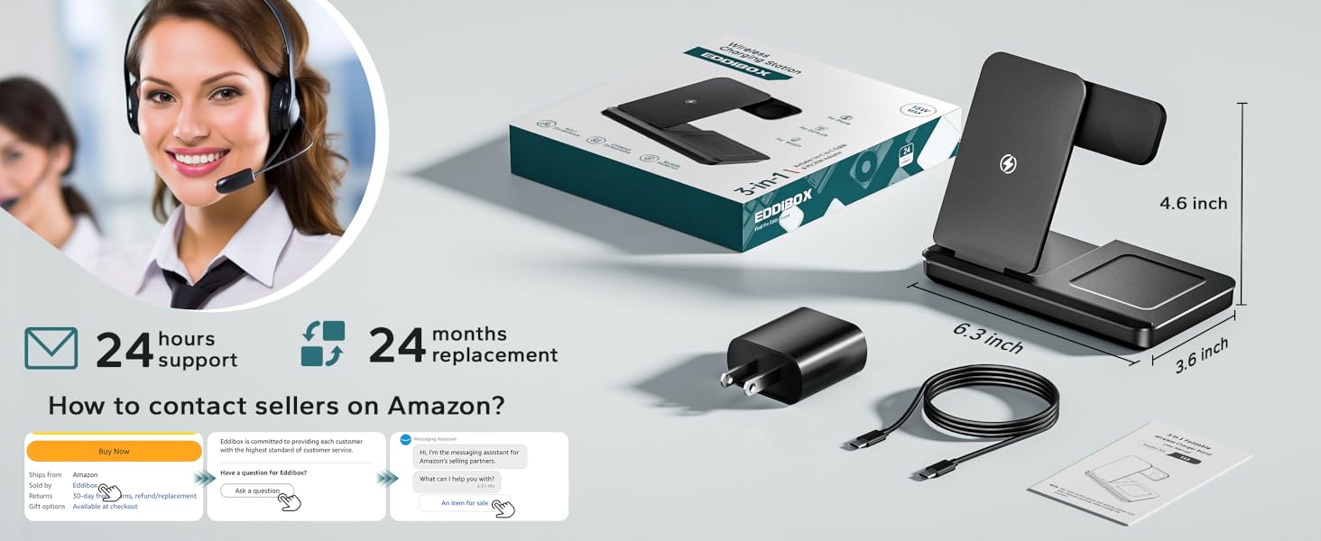 cargador inalámbrico para iphone apple watch airpods charger