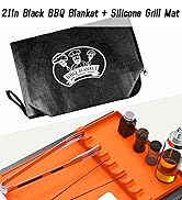 BANGIE 21Inch Black BBQ Blanket +Silicone Grill Mat for Blackstone Griddle Accessories | Grilling...