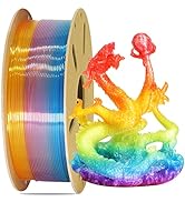 DO3D Fast Color Change Natural Rainbow PLA 3D Printing Filament, Tidy Winding 1.75mm PLA, Widely ...