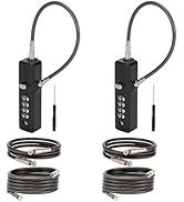 Combination Cable Lock - 3 Retractable Locks (11.8", 23.6", 47.2") for Bicycle, Ski, Fence, Cabin...