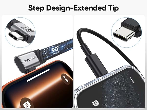 90 degree usb c cable short
