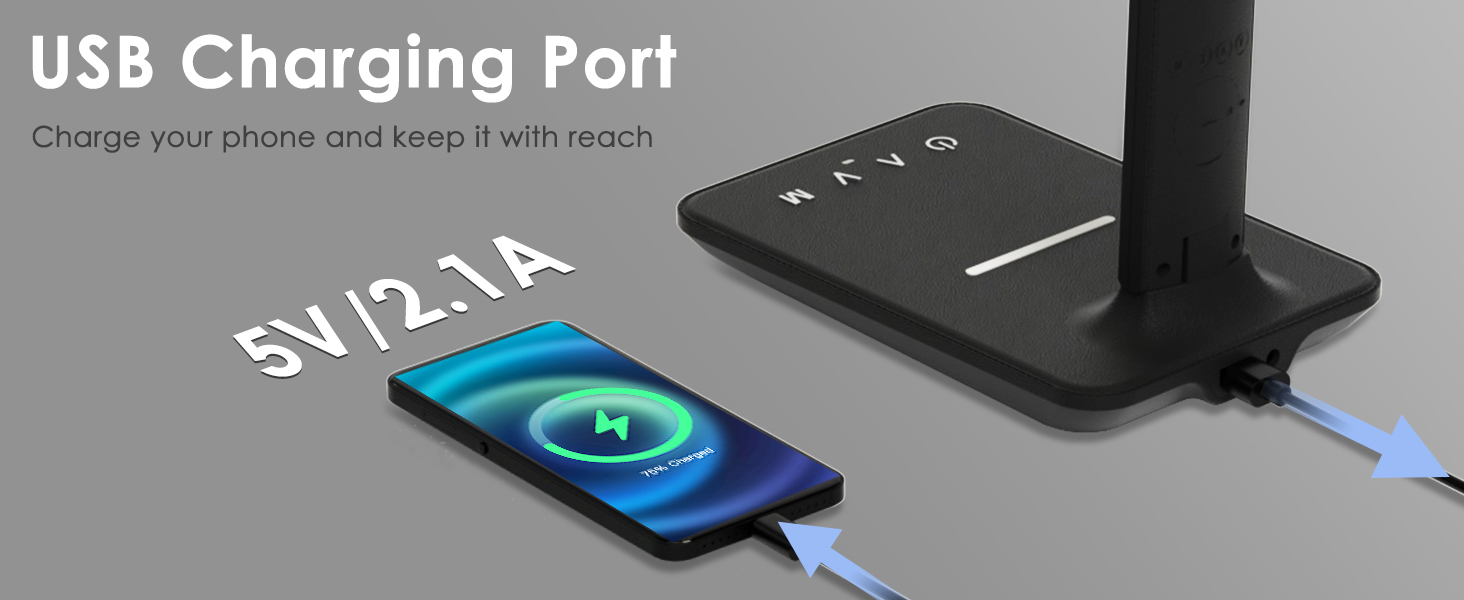 Desk Lamp with USB Charging Port