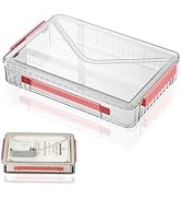 Lemical Clear File Box with Lids Portable Project Case for Storage A4 File Folder Box Stackable S...