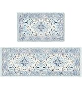 Pauwer Anti Fatigue Kitchen Mats for Floor 2 Piece Set, Cushioned Memory Foam Kitchen Rug, Non Sl...