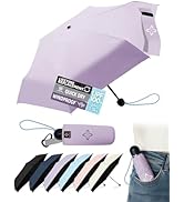 LILAC Mini Travel Umbrella for Rain - 43" Large Coverage Small Umbrella, Reinforced Strong Frame,...