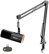 MAONO PD100WS Wireless Gaming Microphone for PC, Dynamic Streaming USB Mic with 3 Level Noise Can...