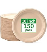 Disposable Paper Plates 10 Inch [150 Pack] Brown