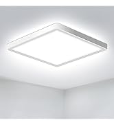 CHARYJOD LED Flush Mount Ceiling Light Fixture, 18w Square Ceiling Light, 9inch 5000K Daylight Wh...