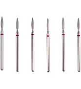 MZCMSL Flame Cuticle Drill Bit Set with Case, 6pcs Pro Diamond Nail Bits for Nail Salon Manicure