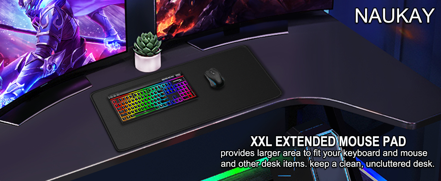 Large Gaming Mouse Pad, 31.5x15.7x0.12 inc