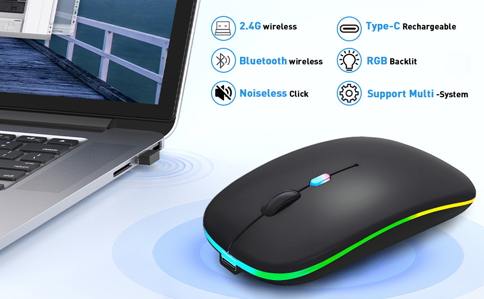 Wireless Mouse with RGB light