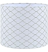 Aspen Creative 31614 Transitional Drum Shape Spider Construction Lamp Shade in Off White &amp; Black,...