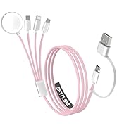 Travel Essentials, 4 in 2 Multi Charging Cable for Apple Watch Charger/iPhone Charger,USB C Cable...