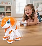 Bright orange robot dog electronic pet
