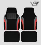 CAR PASS Leather Sporty Car Floor Mats Carpet, Universal Waterproof Automotive Floor Mat Fit for ...