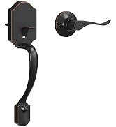 HOSOM Front Door Handle Set No Lock Exterior Door Handle with Reversible Lever, Entry Door Handle...