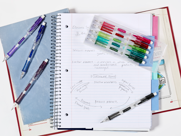school teacher student study pencil write mechanical clean lead refill erase homework desk notebook