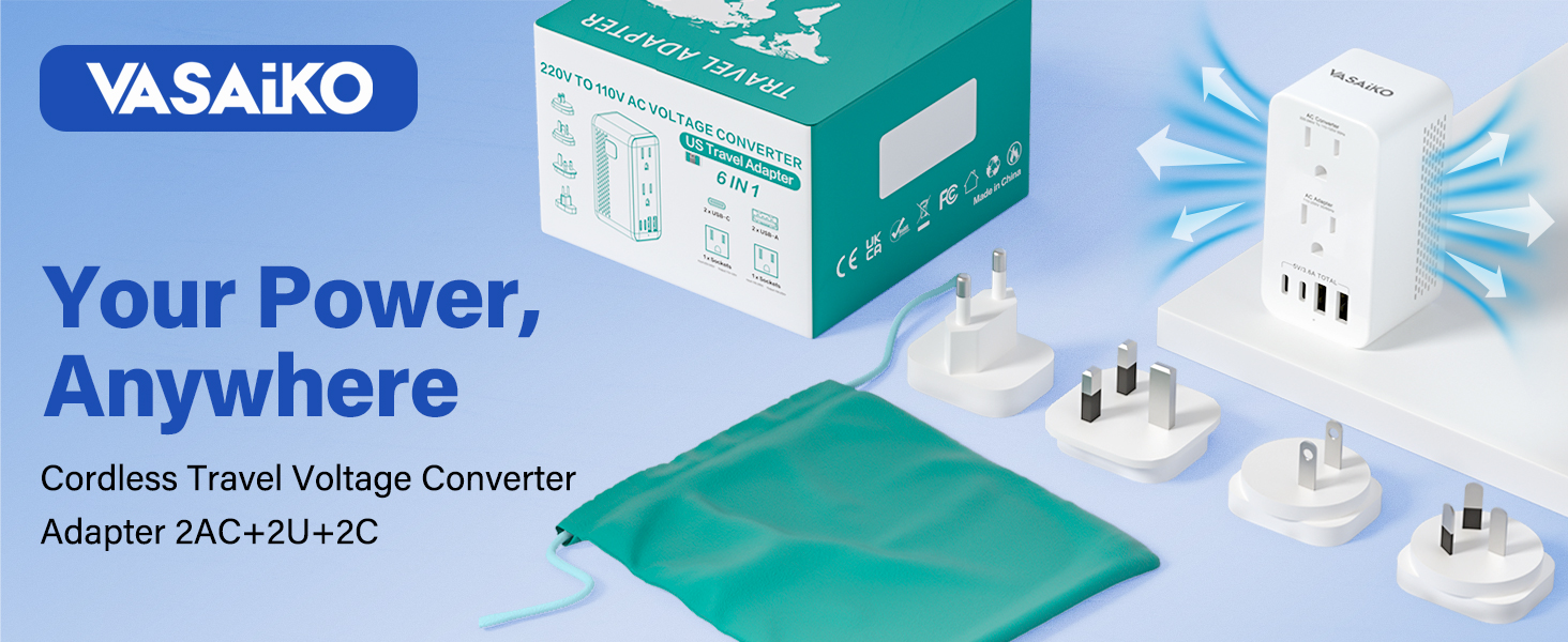 Voltage Converter US to Europe, 220 to 110 Converter for European Travel