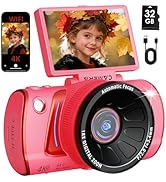 4K Digital Camera for Photography, 64MP WiFi Vlogging Camera for Beginners with 3" 180° Flip Scre...