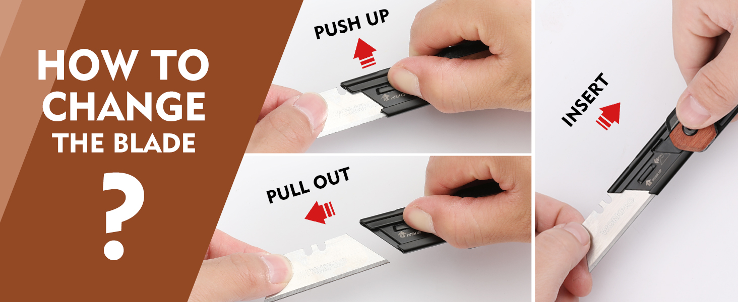 utility knife box cutter opener folding razor blade belt pocket heavy duty camping quick change