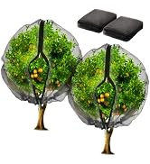 Homiton 2 Pack Fruit Tree Netting Bags with Zipper and Drawstring, 4 x 5ft Ultra Fine Mesh Garden...