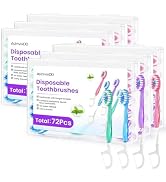 AstrivixDD 72 Pack 5-in-1 Mini Toothbrush Disposable, Waterless Disposable Toothbrushes with Toot...