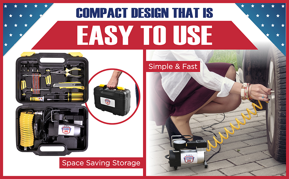 flat tire repaiair pump for car tiresr kit portable air compressor for car tires