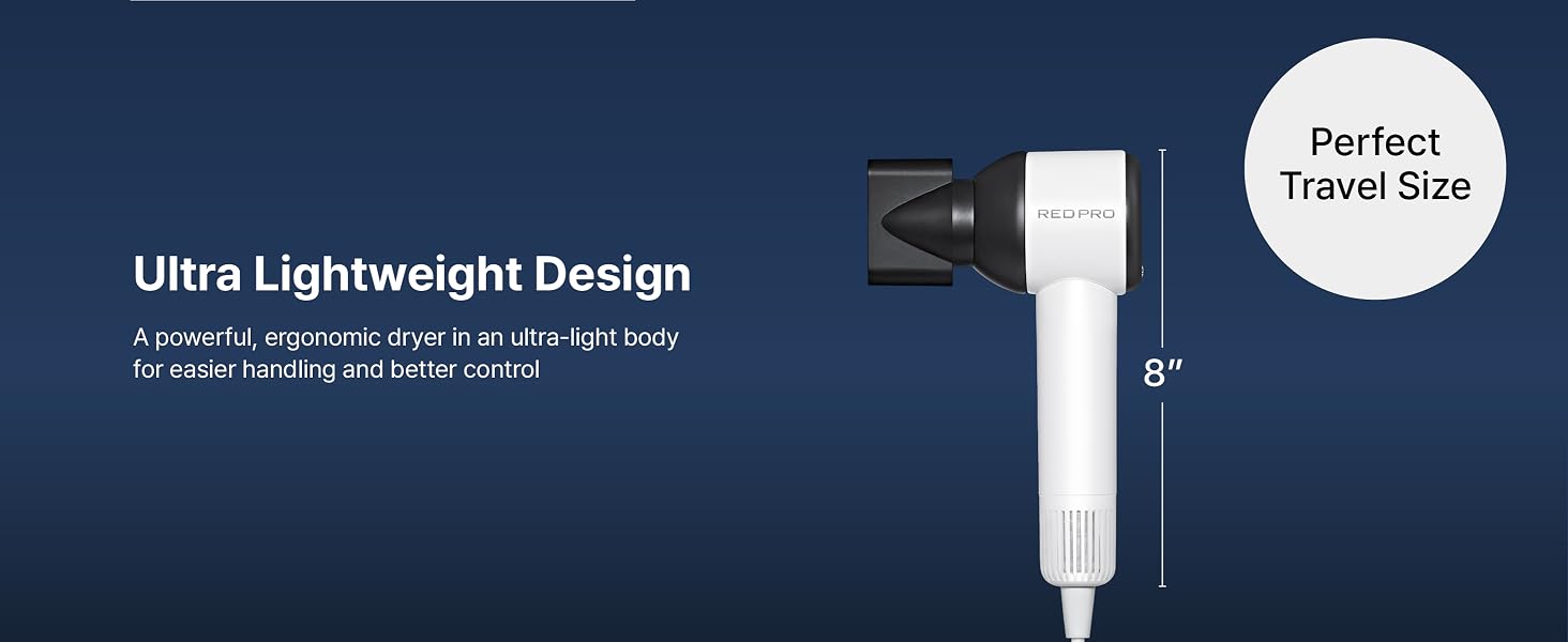red pro hair dryer blow dryer super strong lightweight styler straightener diffuser concentrator