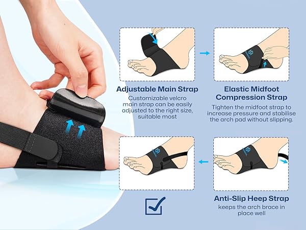 arch band support wrap adjustable arch support bands