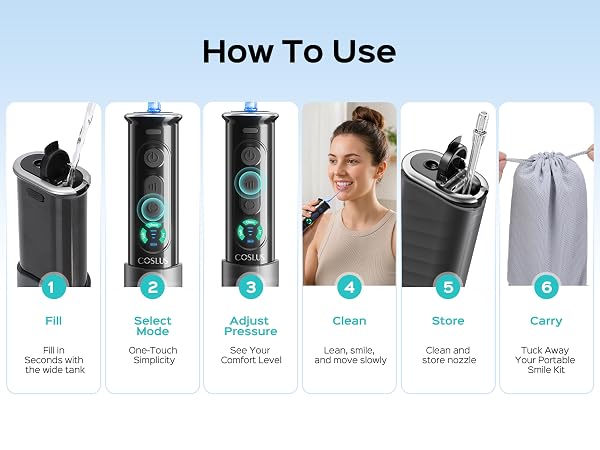COSLUS T50 Portable Water Flosser for Travel