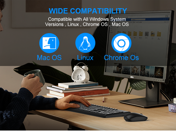 wireless keyboard and mouse Silent 2.4GHz Cordless Keyboard Mouse Combo