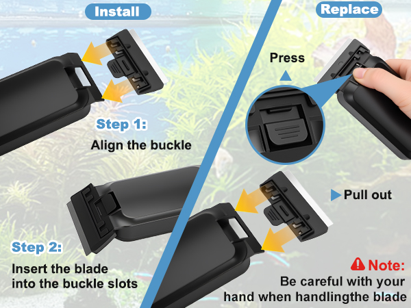 Dual-Blades Algae Fish Tank Glass Cleaner Brush