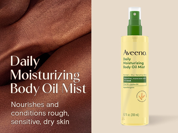 Daily Moisturizing body oil mist nourishes and conditions rough, sensitive, dry skin