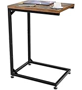 Simple Trending C-Shaped End Table, Side Table for Sofa, Couch Table and TV Tray Table, Black