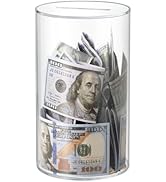 Hicocool Clear Piggy Bank, Acrylic Piggy Bank for Adults Must Break to Open, Clear Acrylic Piggy ...