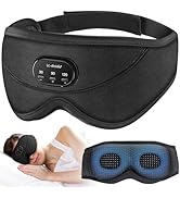 LC-dolida White Noise Sleep Mask, 3D Sleep Headphones with 16 Soothing Sounds, Bluetooth 5.4 Slee...