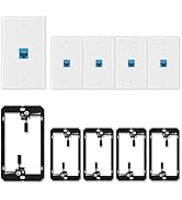 Iwillink 10Gbps Ethernet Wall Plate CAT6A, 1-Port Keystone Wall Plate and Jack Outlet, RJ45 Wall ...