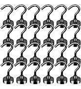 FINDMAG 25 Pack 25 LBS Black Magnetic Hooks Neodymium Magnet Hooks for Hanging, Strong Magnetic H...