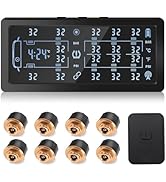 RV Trailer Tire Pressure Monitoring System,TPMS with 8 Sensors,Tire Pressure Monitor w/Color LCD ...