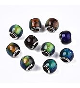 Craftdady 50pcs Crystal Glass Mood European Beads Temperature Sensing Color Changing Large Hole R...