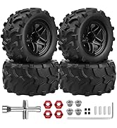 Hobbypark Pre-Glued RC Monster Truck Tires and Wheels for Arrma Granite Voltage MEGA 2WD 4X4 V3 3...