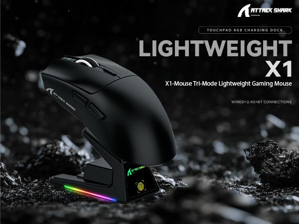 ATTACK SHARK Ultralight Tri Mode Gaming Mouse X1