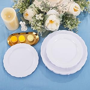 white plastic plates