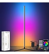 ZIWJGPCCV Smart RGB LED Corner Floor Lamp for Living Room with App Remote Control, 16 Million Col...