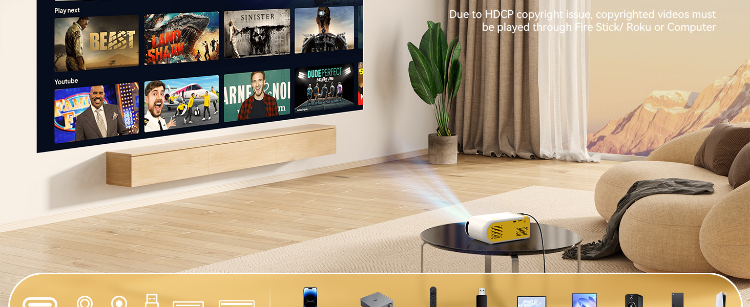 KHQ mini Projector TV Stick