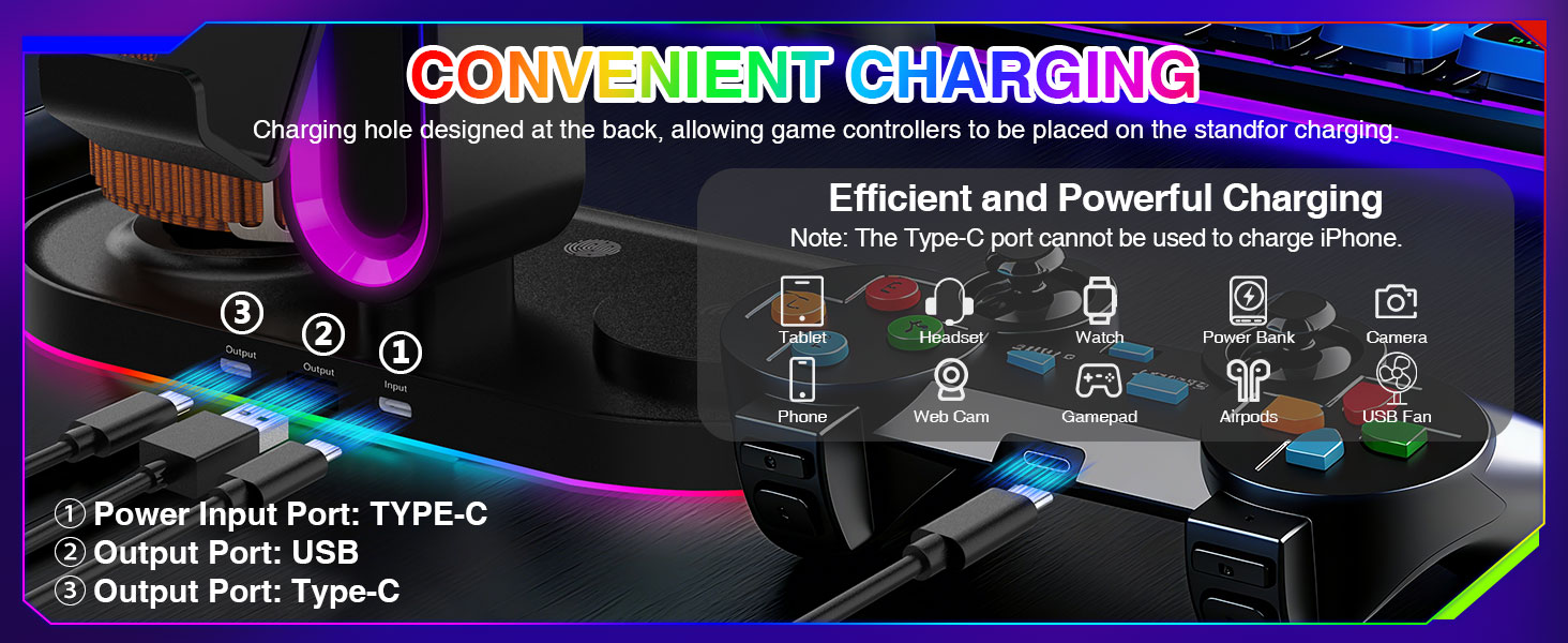 Headphone Stand with Powerful Charging