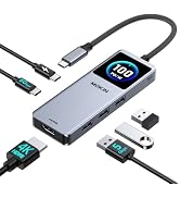 MOKiN USB C Hub for MacBook Adapter with Smart LCD Screen, 4K HDMI Dongle | Macbook Pro/Air Acces...