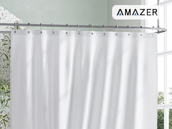 Amazer White Shower Liner Cloth Waterproof