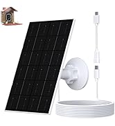 FUTUREZEN 4W Solar Panel for Bird Feeder Camera, USB-C/Micro USB Solar Charger with IP66 Waterpro...