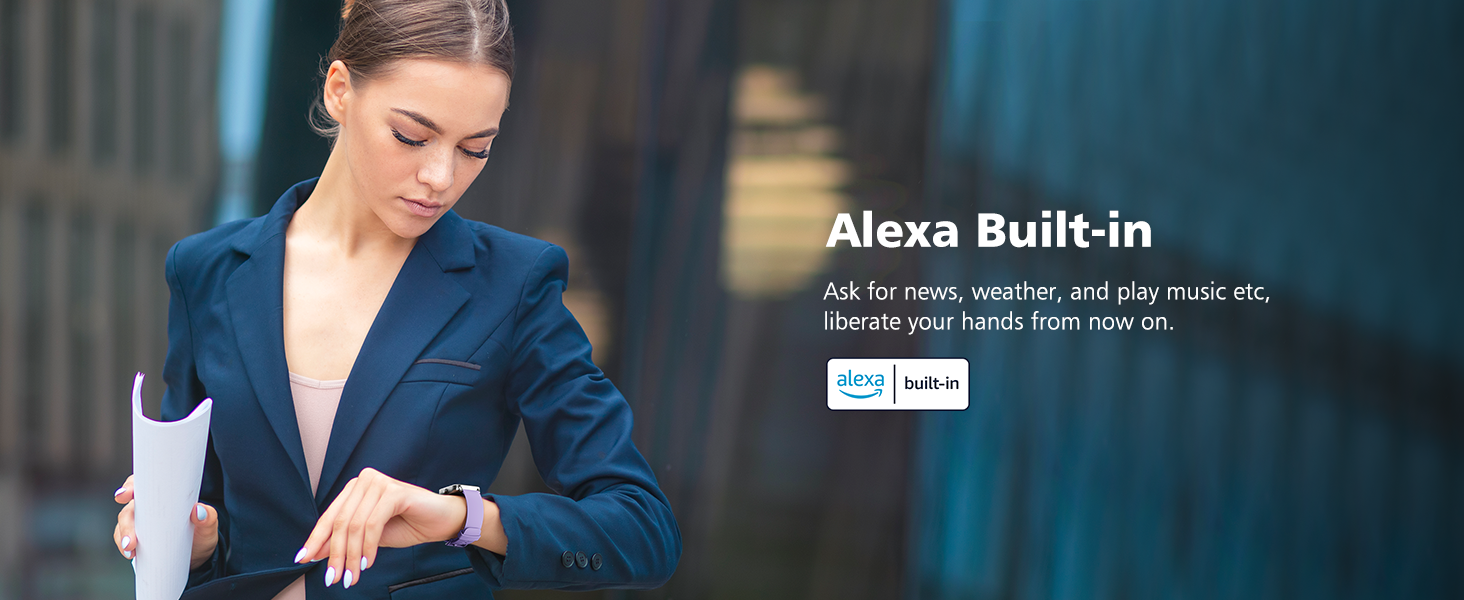 Alexa bulit-in smart watch for women and men
